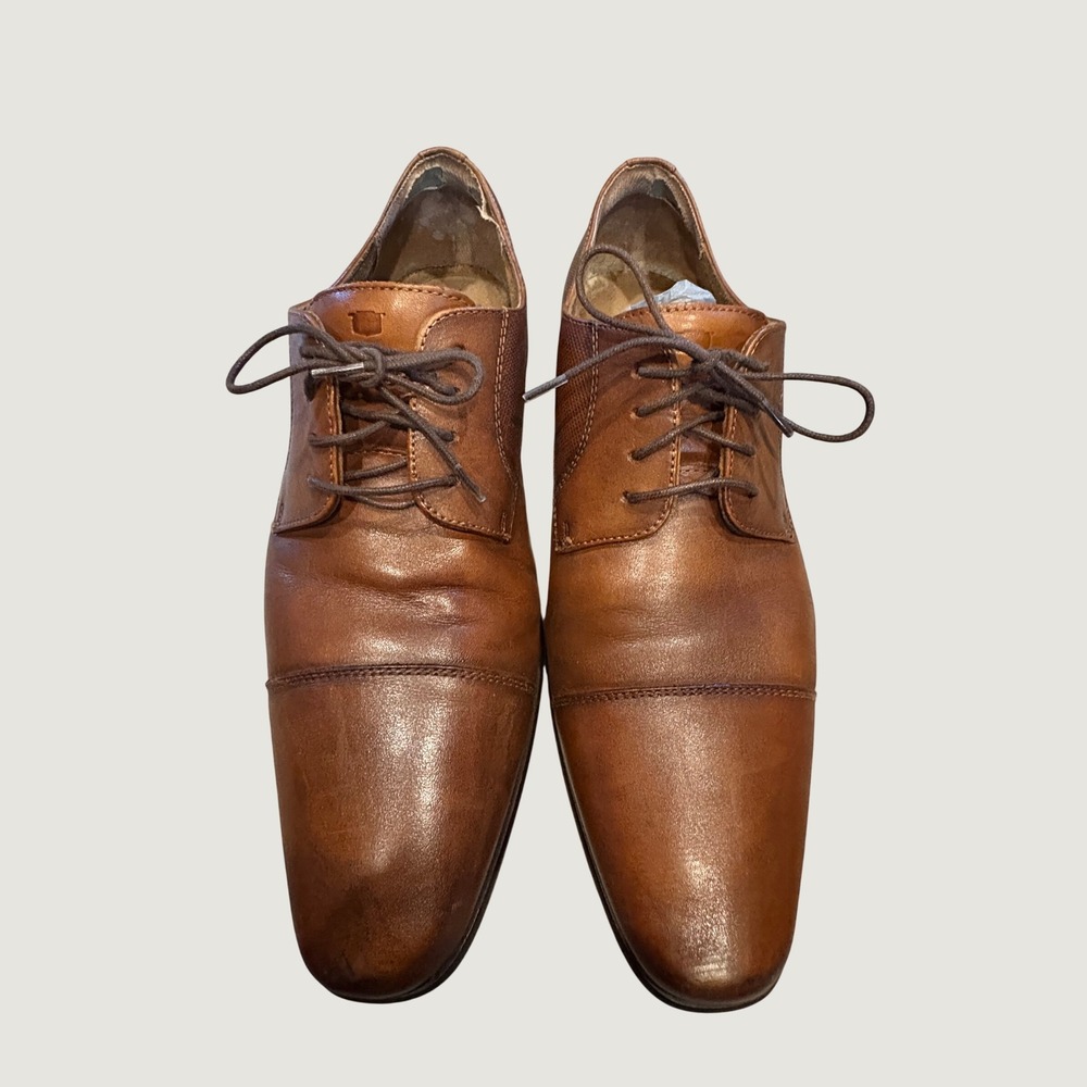 Florsheim Mens Brown Leather Cap Toe Oxford Flexsole Dress Shoes